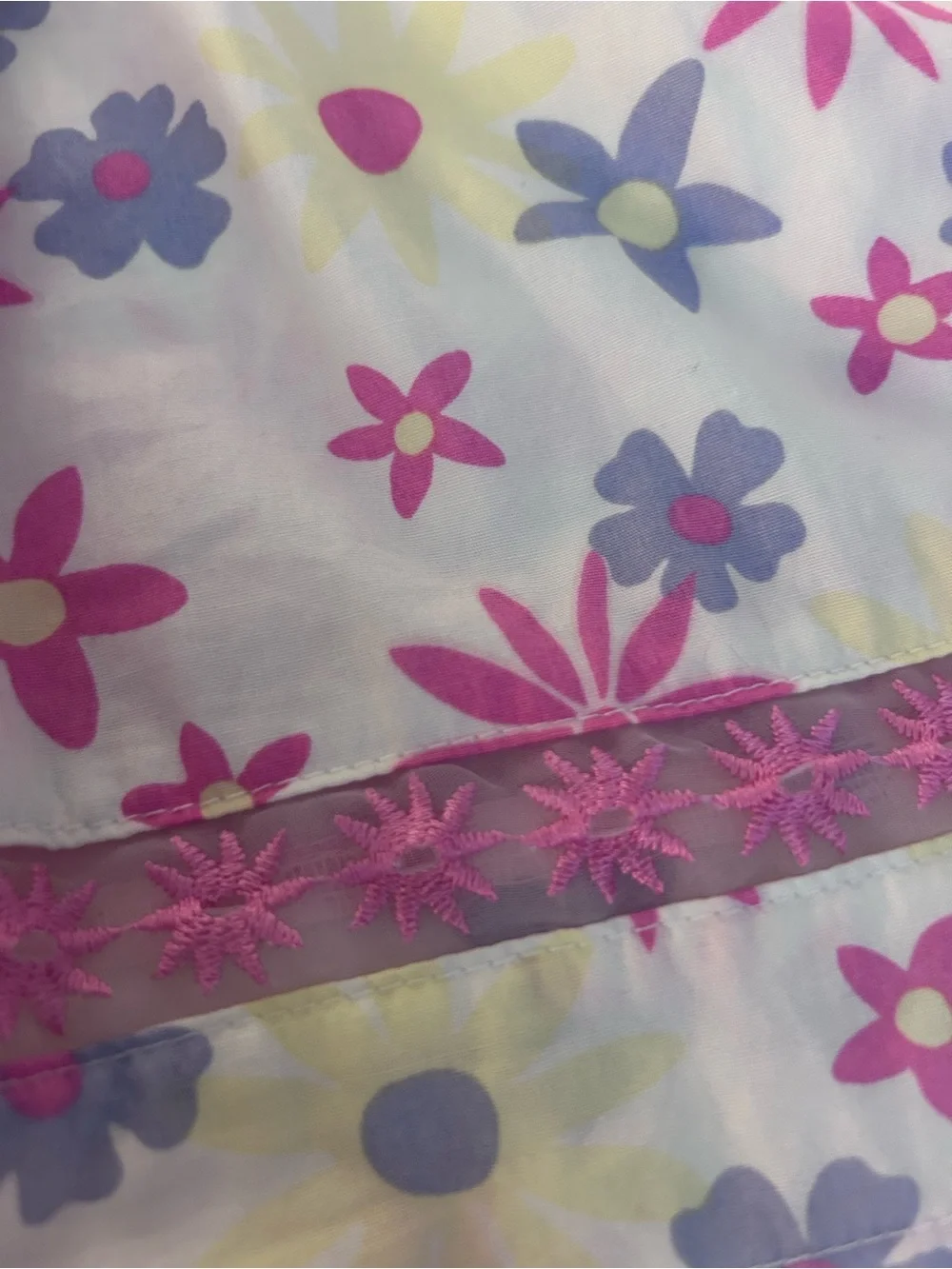 greendog White Floral Sundress with Pink and Purple Flowers. Cotton Size 3T